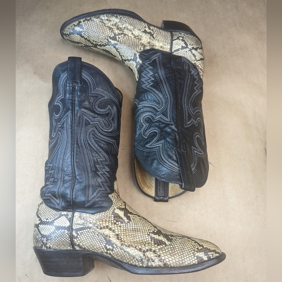 Panhandle Slim Boots men's sz 8D Exotic Genuine Golden Python Snake leather clas - Picture 9 of 13